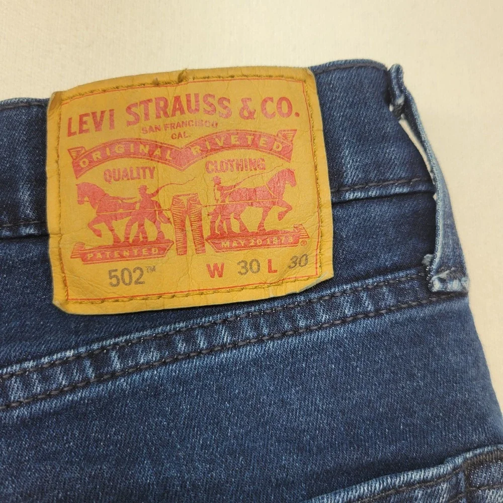 Levi's 502 Regular Taper Jeans Mens 30x30 Dark Wash All Seasons Tech Denim